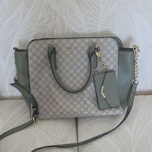 Nine West Satchel in Gray and Olive